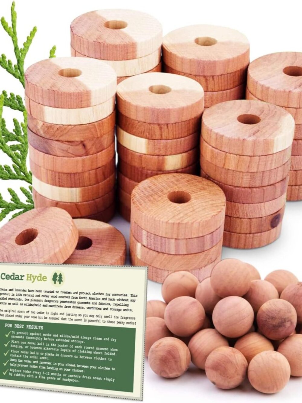 Cedar Blocks for Clothes Storage | Cedar Balls & Rings | Dresser Drawer Freshene